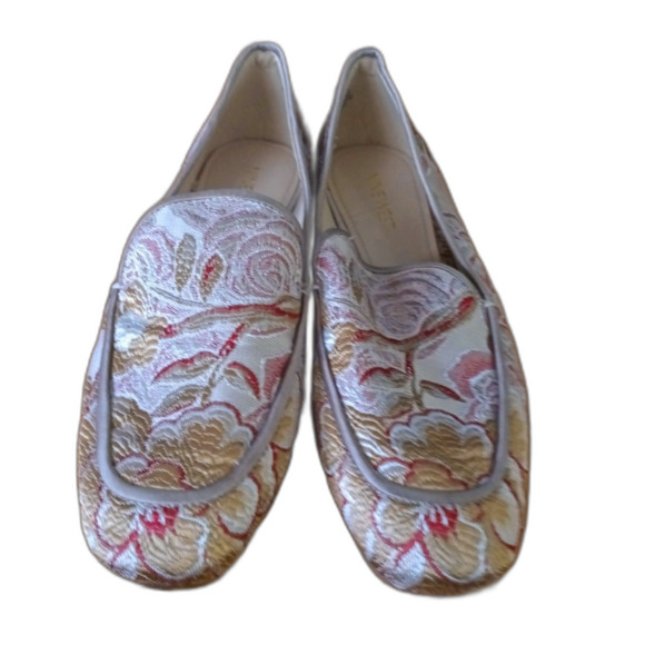 Nine West sz. 7M textile Xena Loafer Floral Flats embroidered slip on loafer - Picture 4 of 8